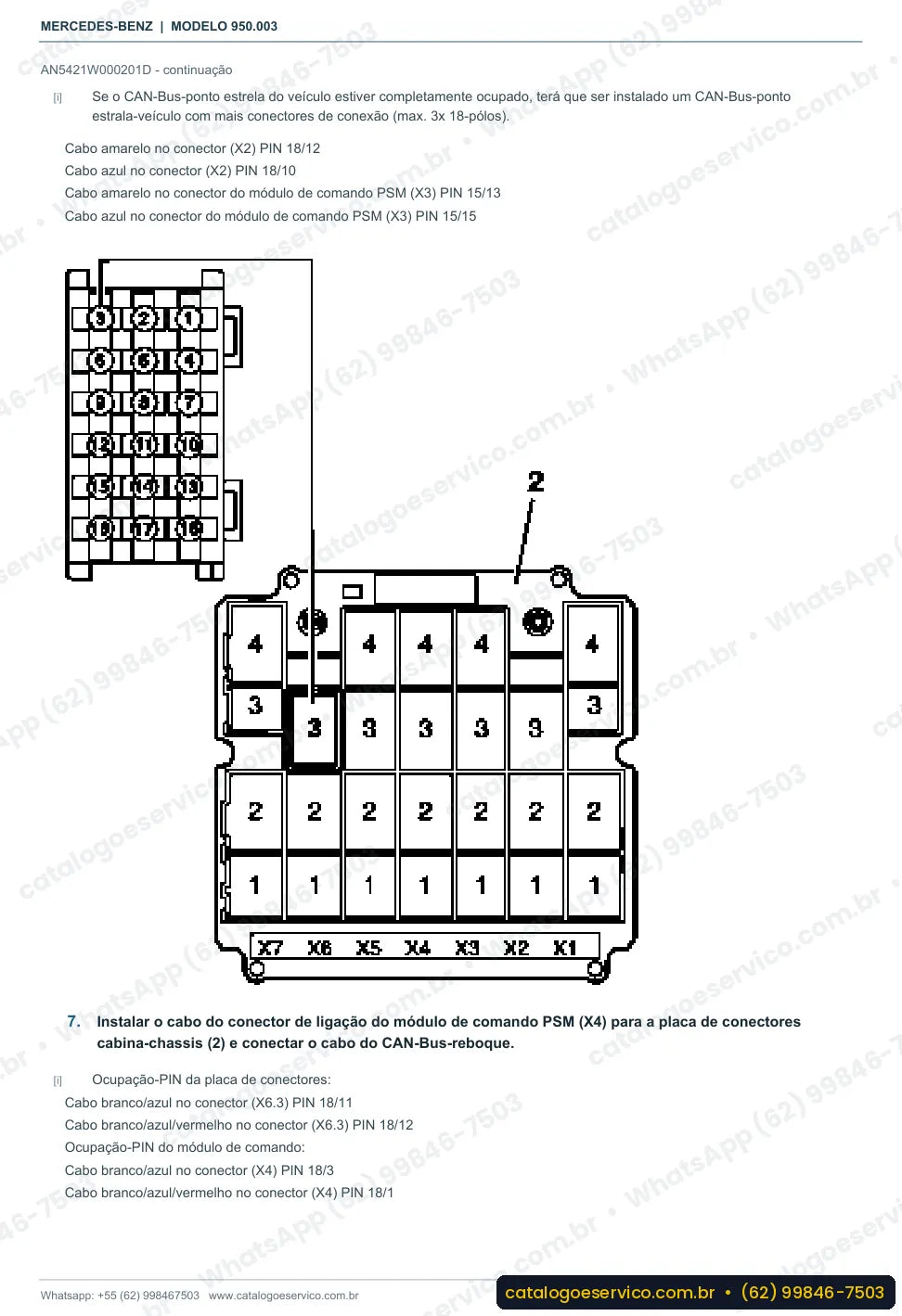 Página de procedimento do manual de oficina Mercedes-Benz Axor 1831 4x2