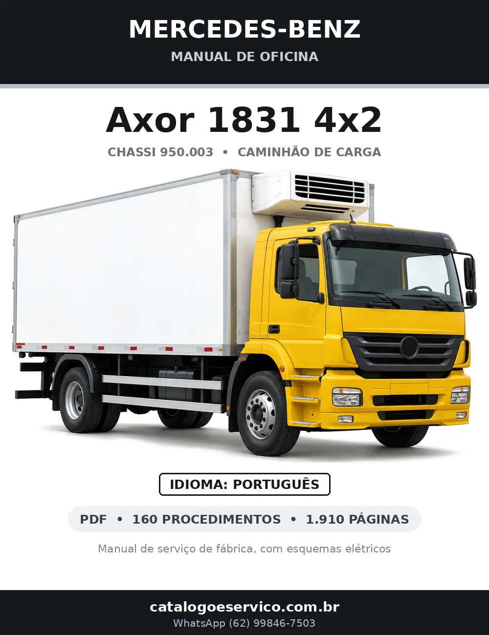 Capa do manual de oficina Mercedes-Benz Axor 1831 4x2