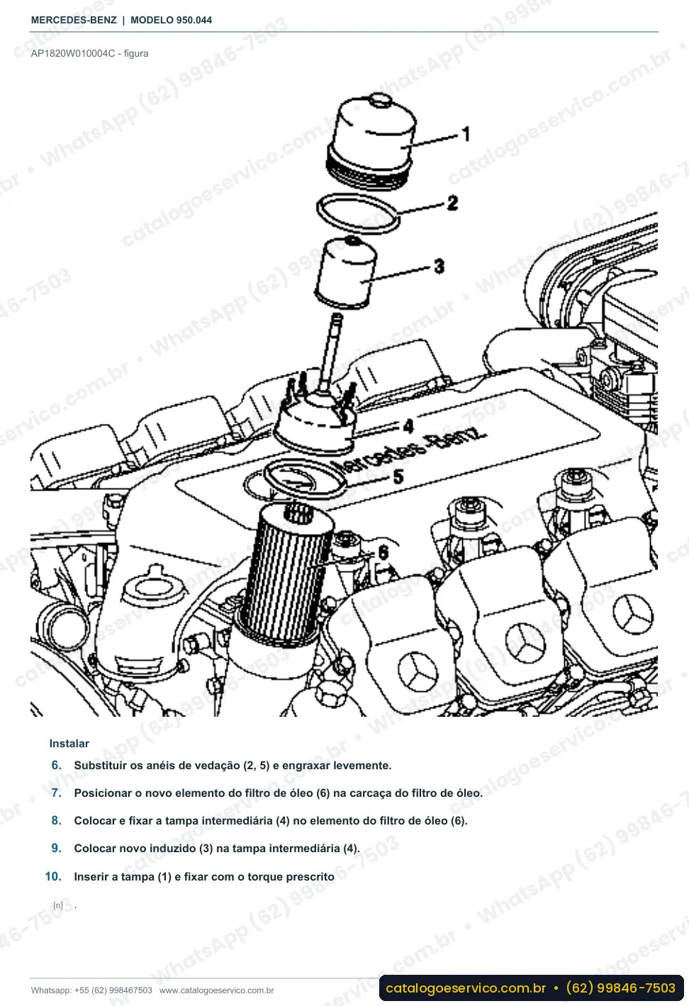 Página de procedimento do manual de oficina Mercedes-Benz Axor 1831 4x2