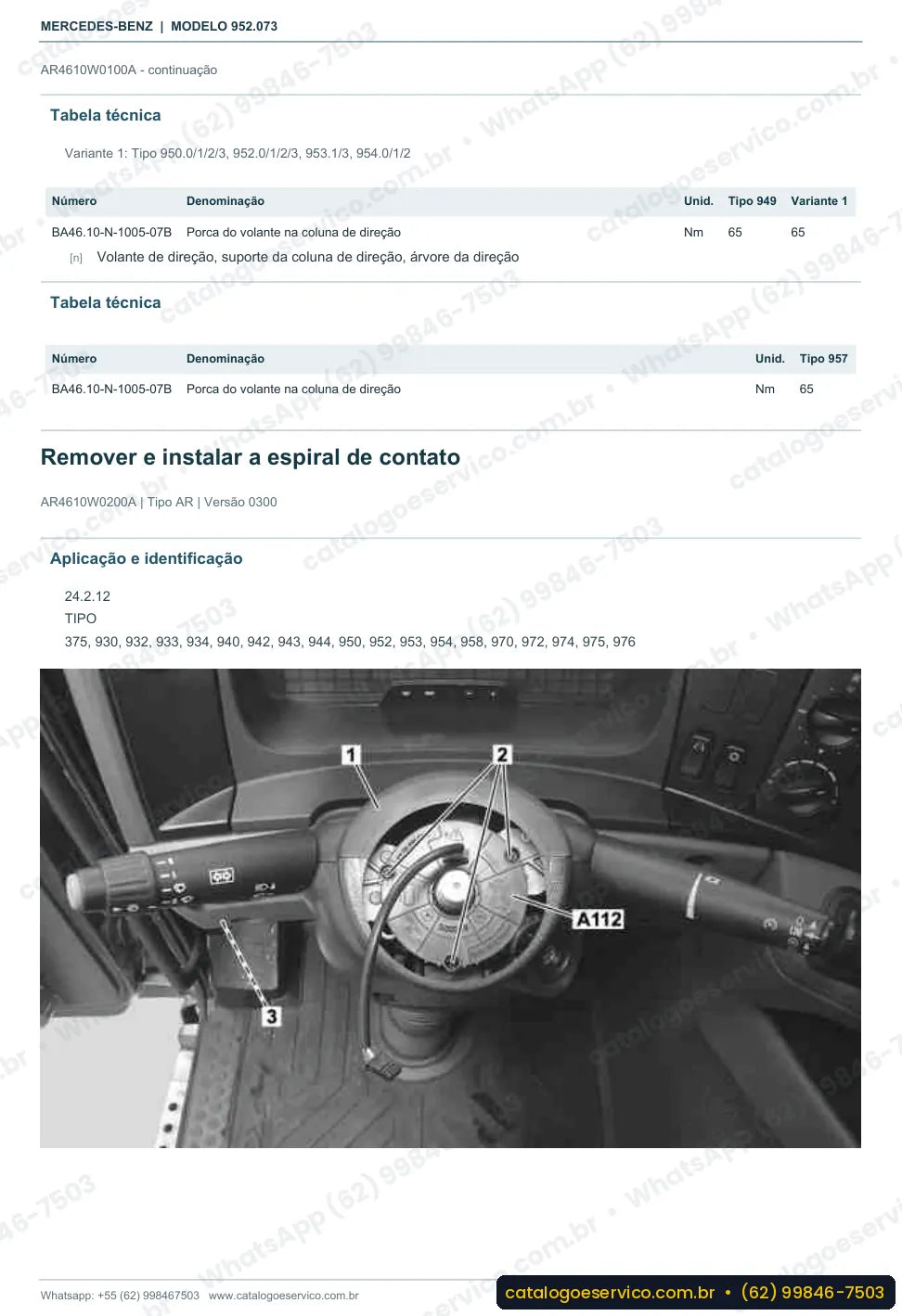 Página de procedimento do manual de oficina Mercedes-Benz Axor 1831 4x4