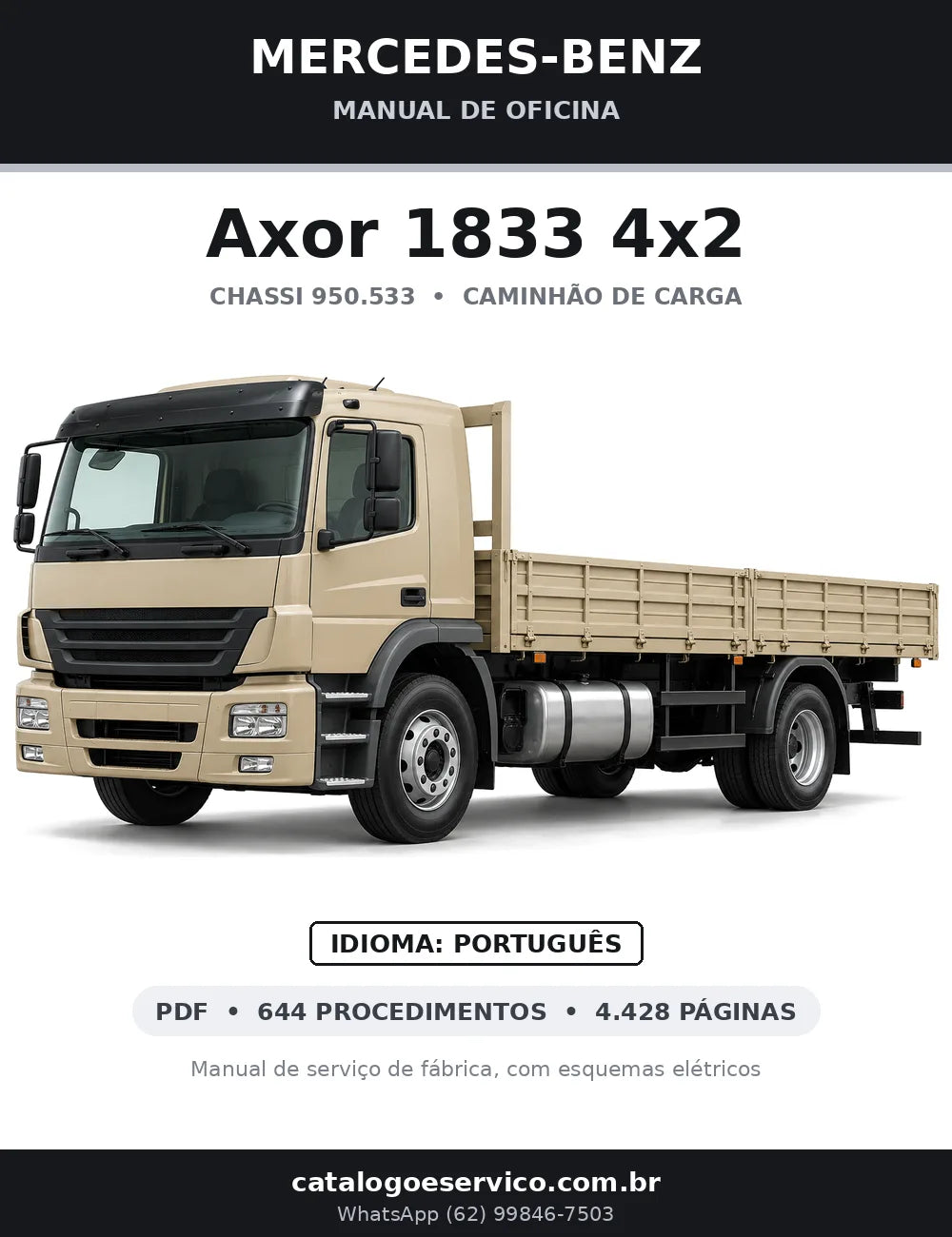 Capa do manual de oficina Mercedes-Benz Axor 1833 4x2