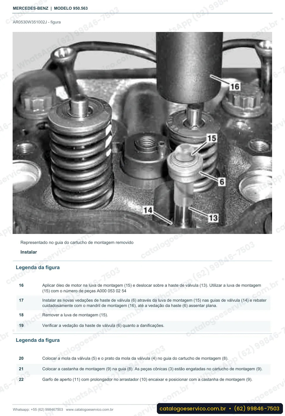 Página de procedimento do manual de oficina Mercedes-Benz Axor 1833 4x4
