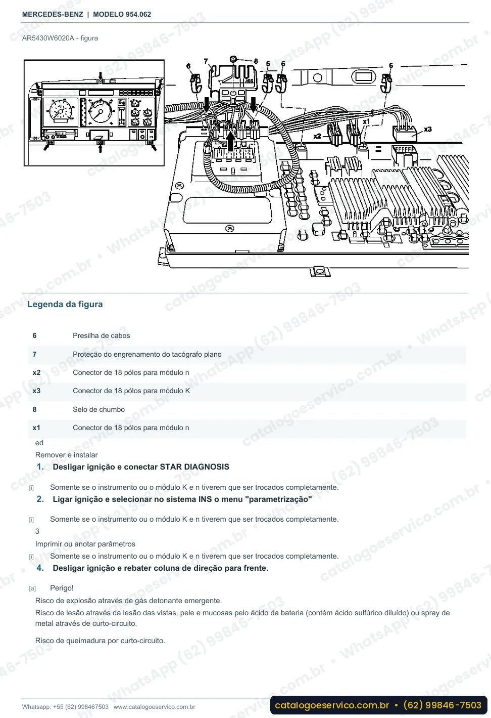 Página de procedimento do manual de oficina Mercedes-Benz Axor 1835 4x2