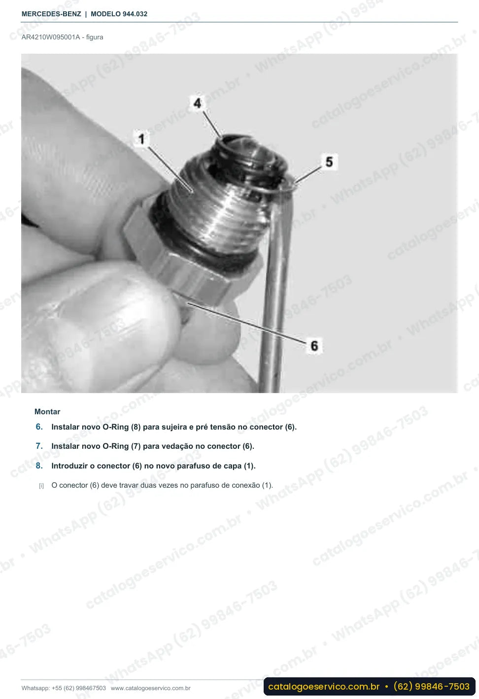 Página de procedimento do manual de oficina Mercedes-Benz Axor 1836 LS