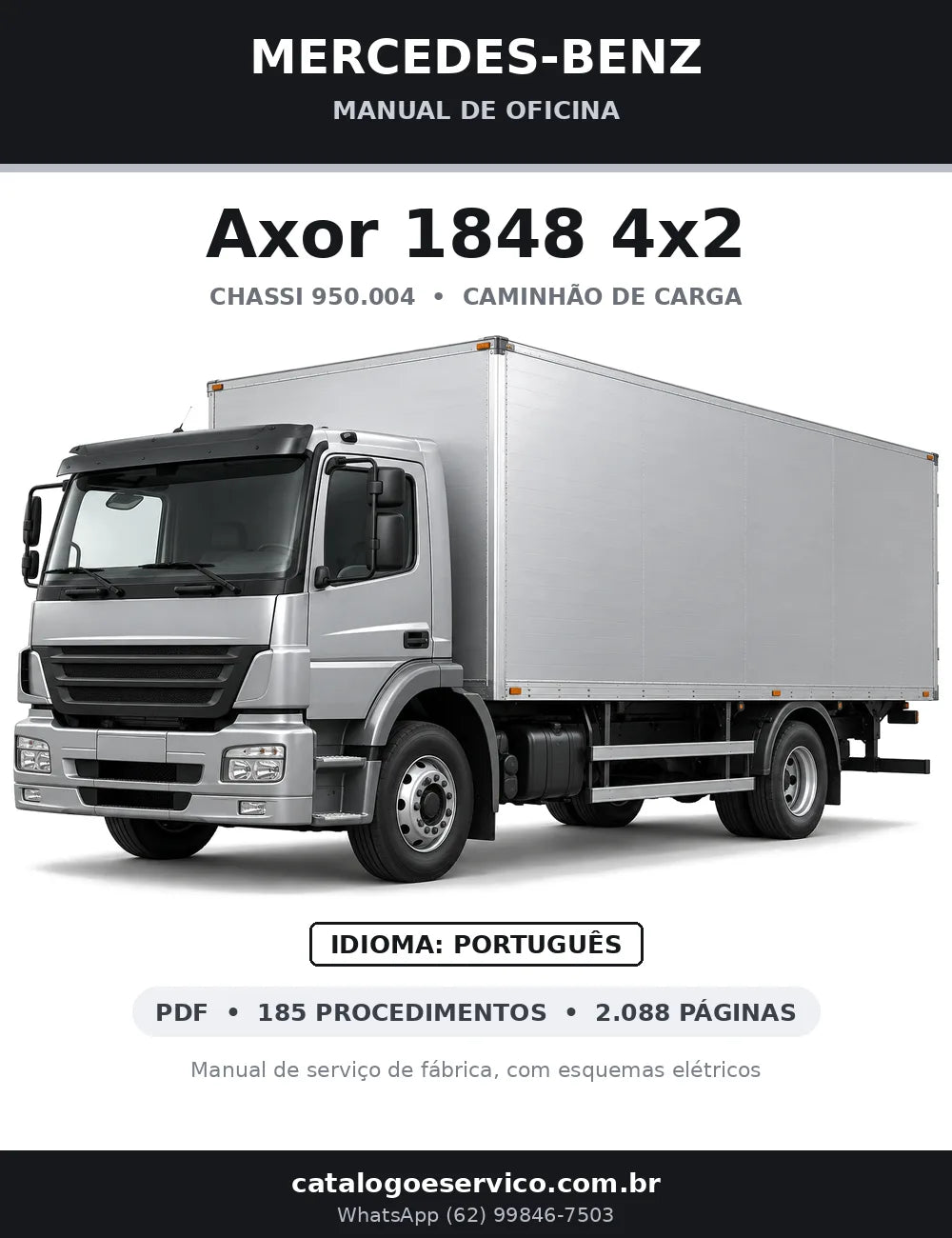 Capa do manual de oficina Mercedes-Benz Axor 1848 4x2
