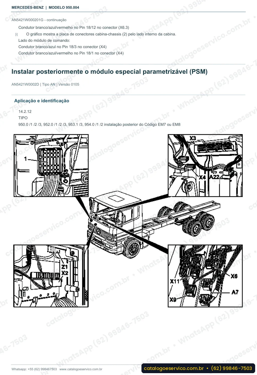 Página de procedimento do manual de oficina Mercedes-Benz Axor 1853 4x2