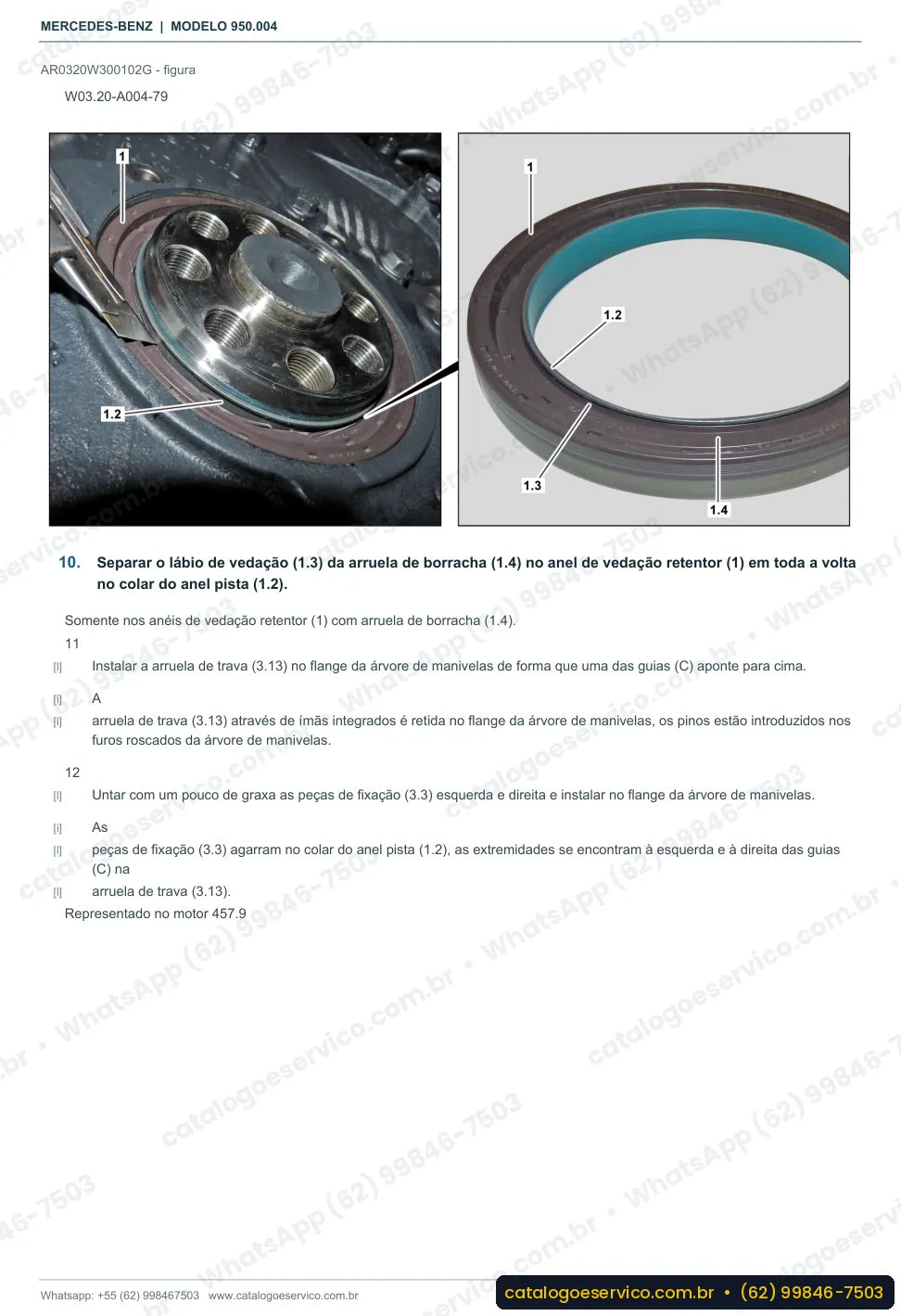 Página de procedimento do manual de oficina Mercedes-Benz Axor 1857 4x2