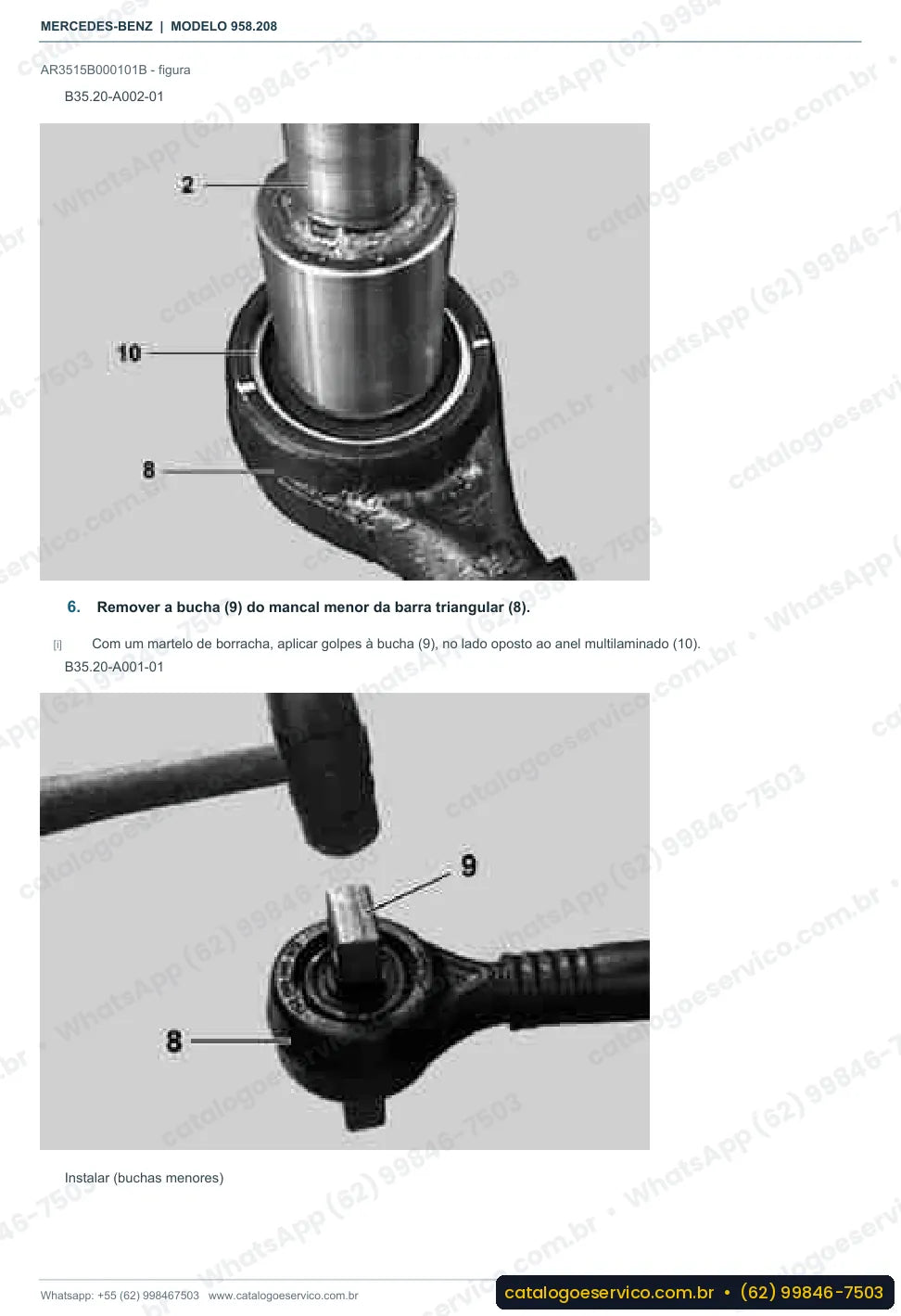 Página de procedimento do manual de oficina Mercedes-Benz Axor 1933 LS