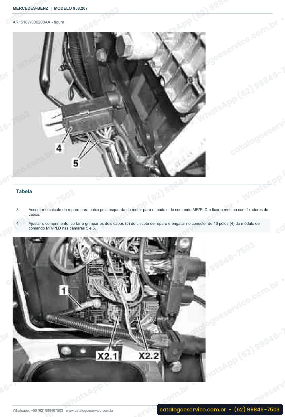 Página de procedimento do manual de oficina Mercedes-Benz Axor 1933 S