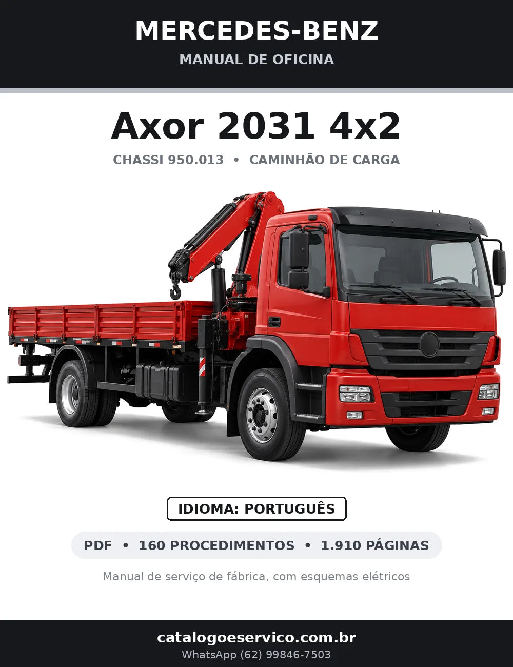 Capa do manual de oficina Mercedes-Benz Axor 2031 4x2