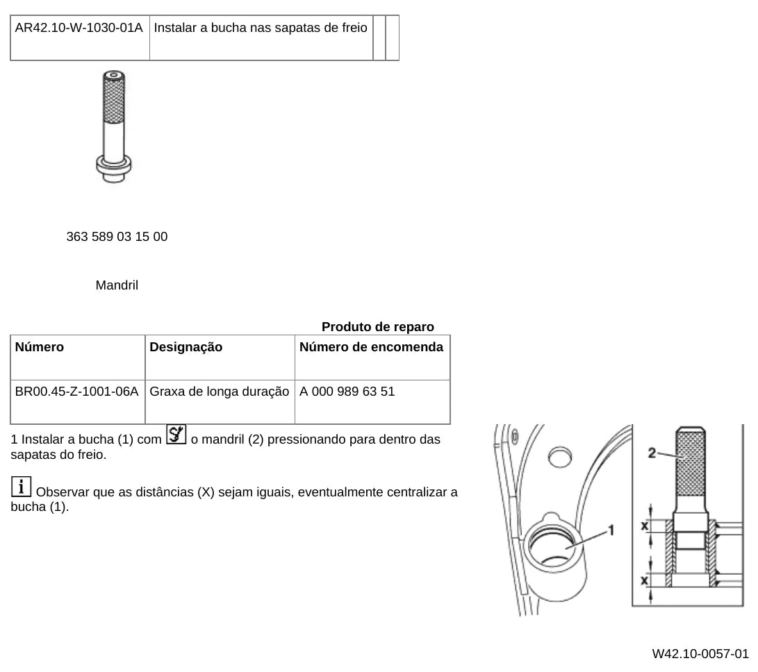 Página do manual de oficina Mercedes-Benz Axor 2044