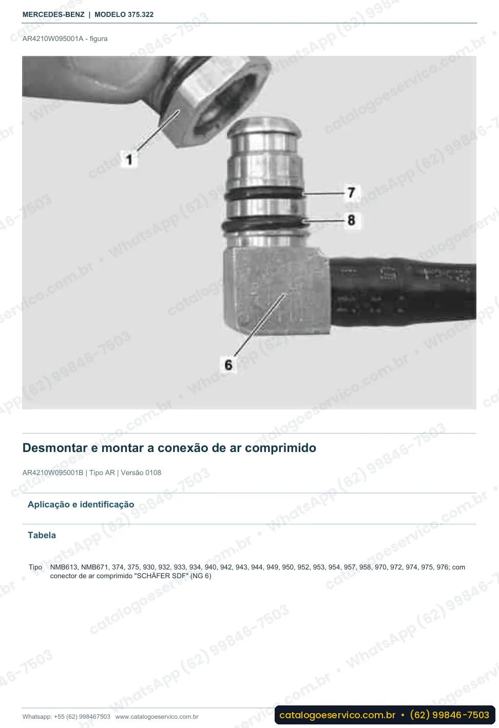 Página de procedimento do manual de oficina Mercedes-Benz Axor 2523 C