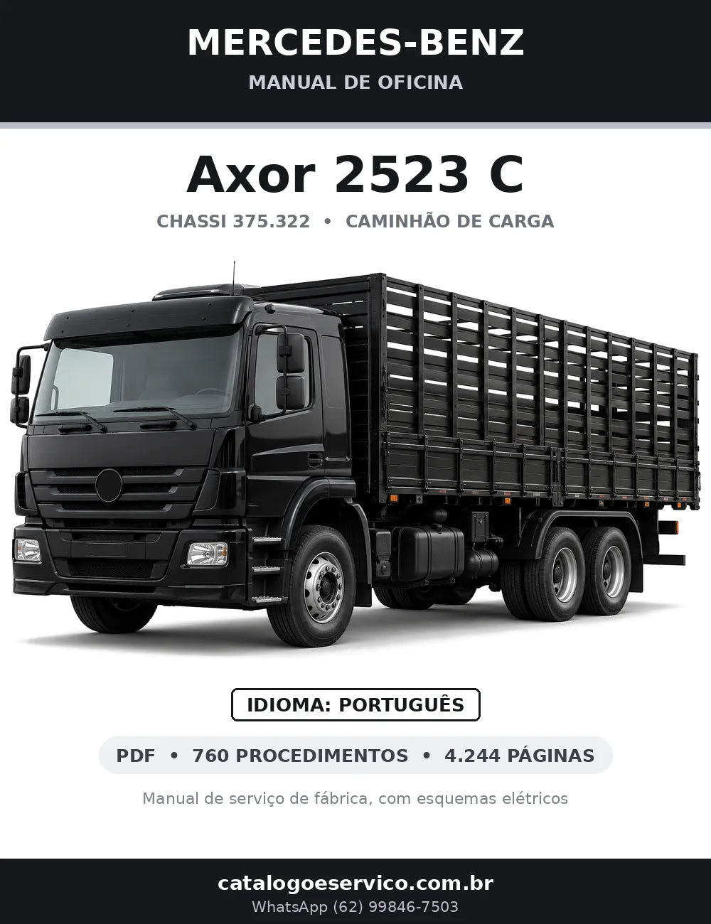 Capa do manual de oficina Mercedes-Benz Axor 2523 C