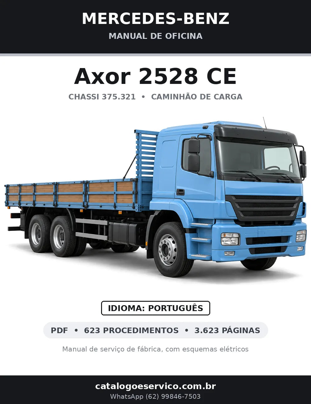 Capa do manual de oficina Mercedes-Benz Axor 2528 CE