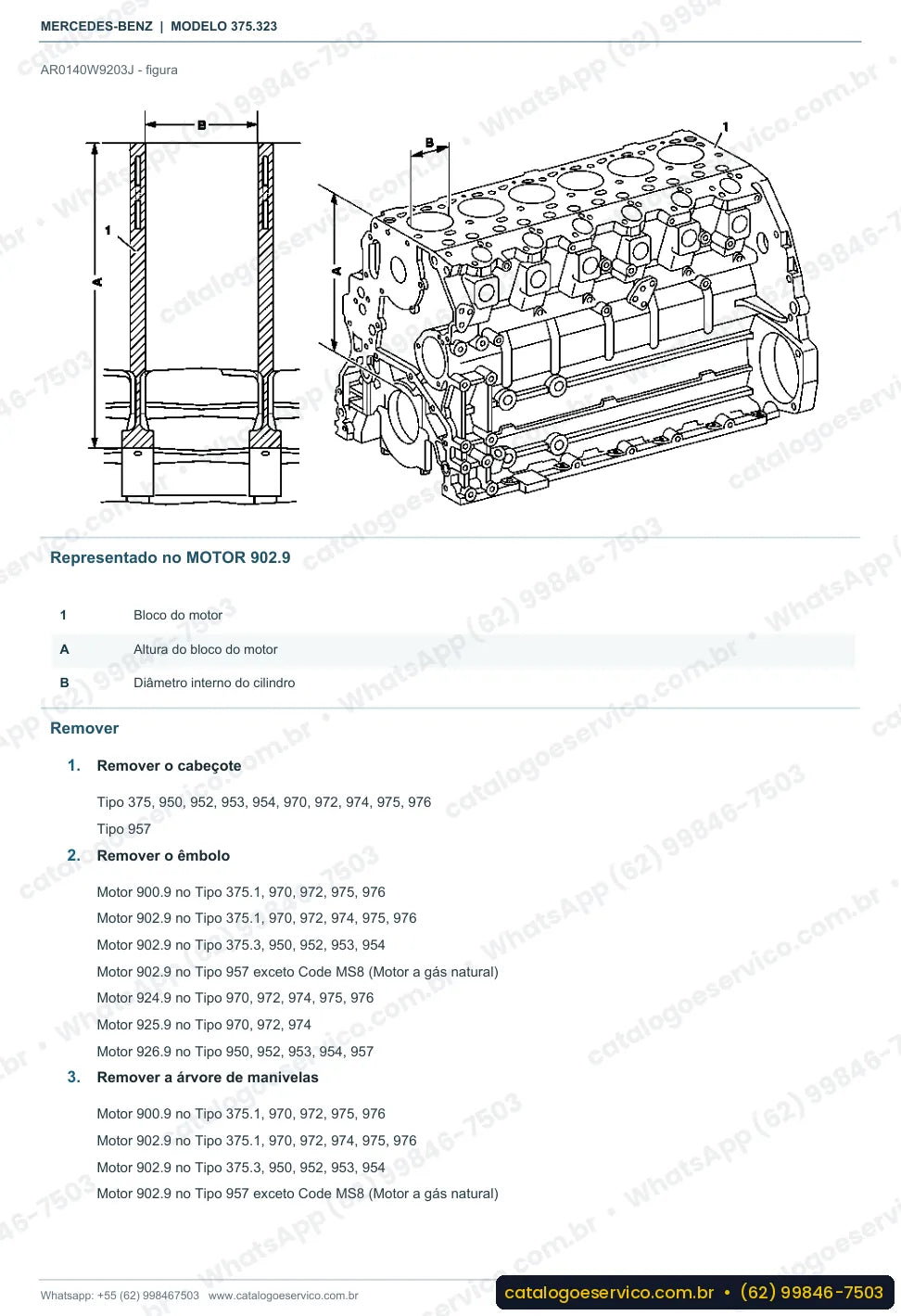 Página de procedimento do manual de oficina Mercedes-Benz Axor 2529 K