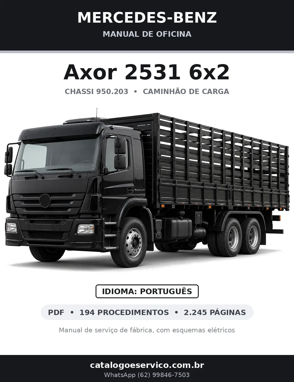 Capa do manual de oficina Mercedes-Benz Axor 2531 6x2