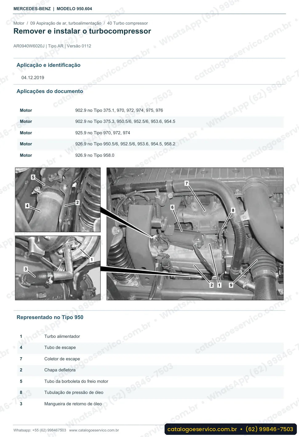 Página de procedimento do manual de oficina Mercedes-Benz Axor 2533 6x2