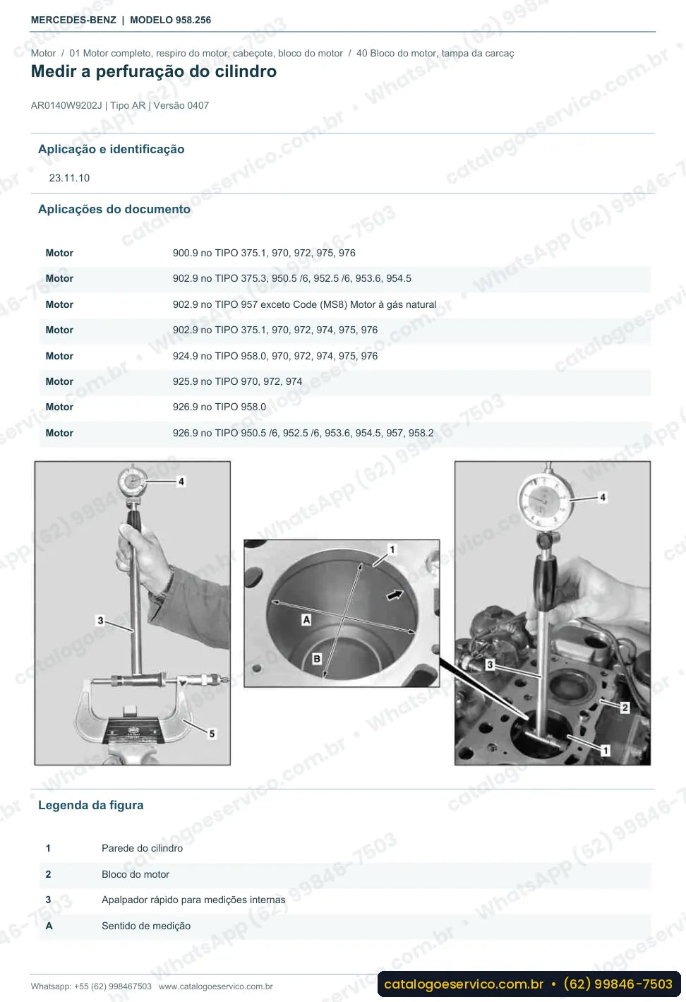 Página de procedimento do manual de oficina Mercedes-Benz Axor 2533 LS
