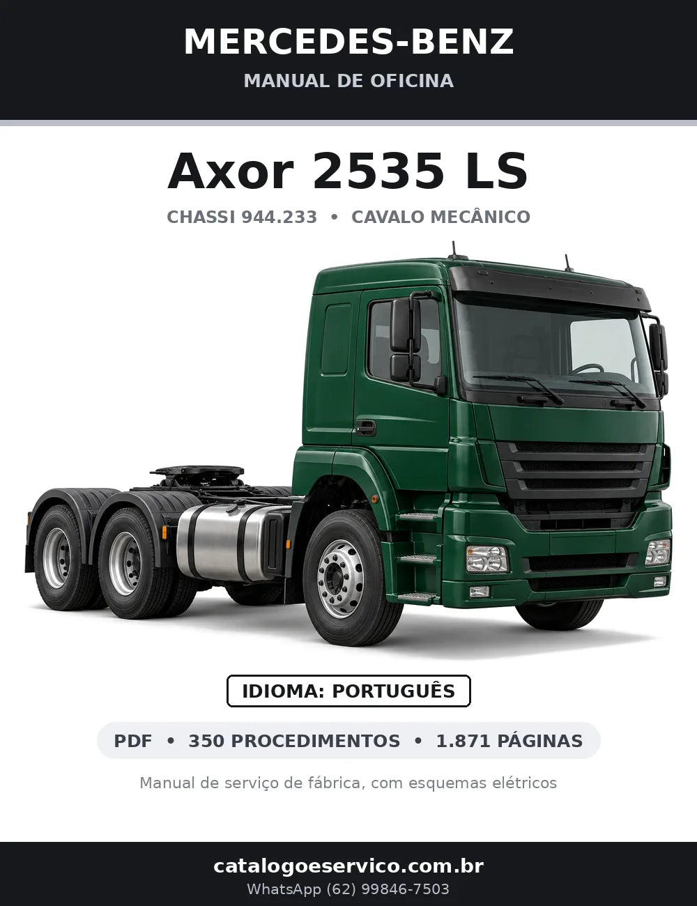 Capa do manual de oficina Mercedes-Benz Axor 2535 LS