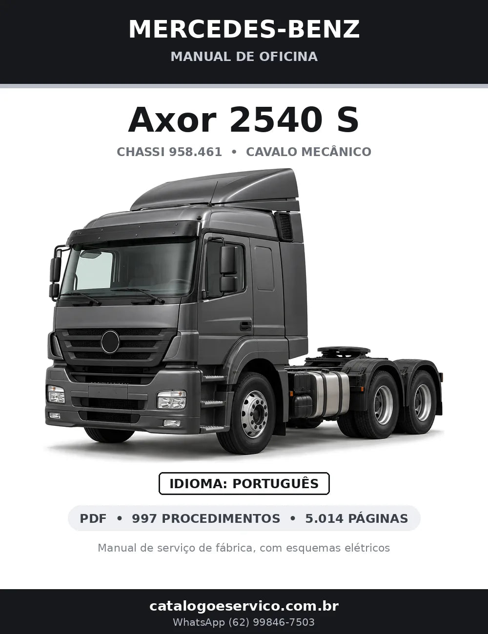 Capa do manual de oficina Mercedes-Benz Axor 2540 S