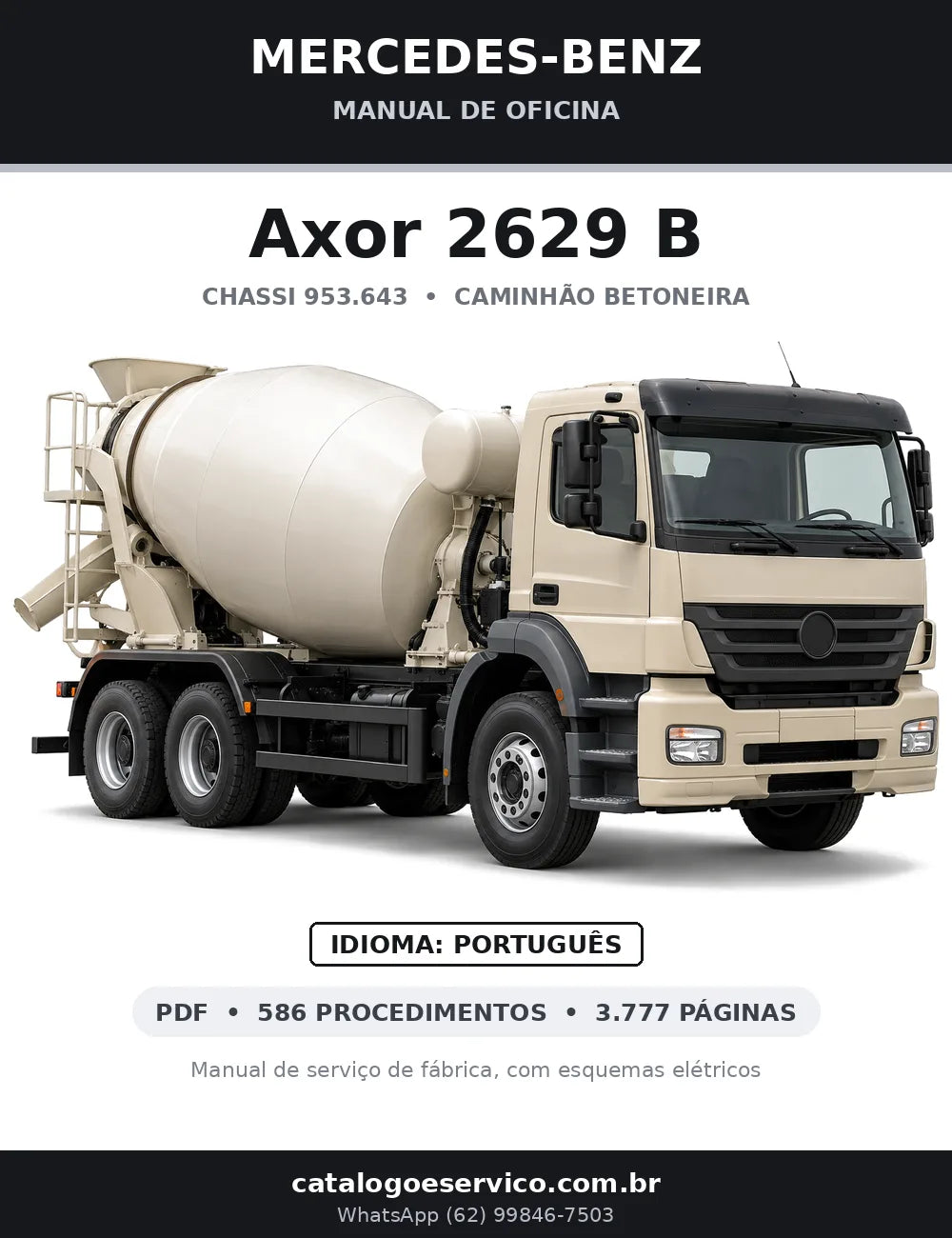 Capa do manual de oficina Mercedes-Benz Axor 2629 B
