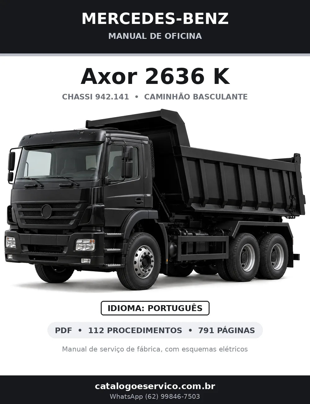 Capa do manual de oficina Mercedes-Benz Axor 2636 K