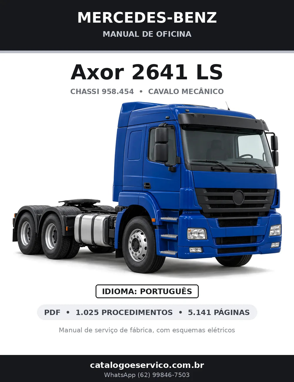 Capa do manual de oficina Mercedes-Benz Axor 2641 LS