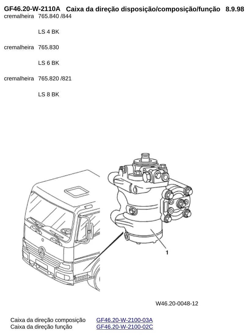 Página do manual de oficina Mercedes-Benz Axor 2825