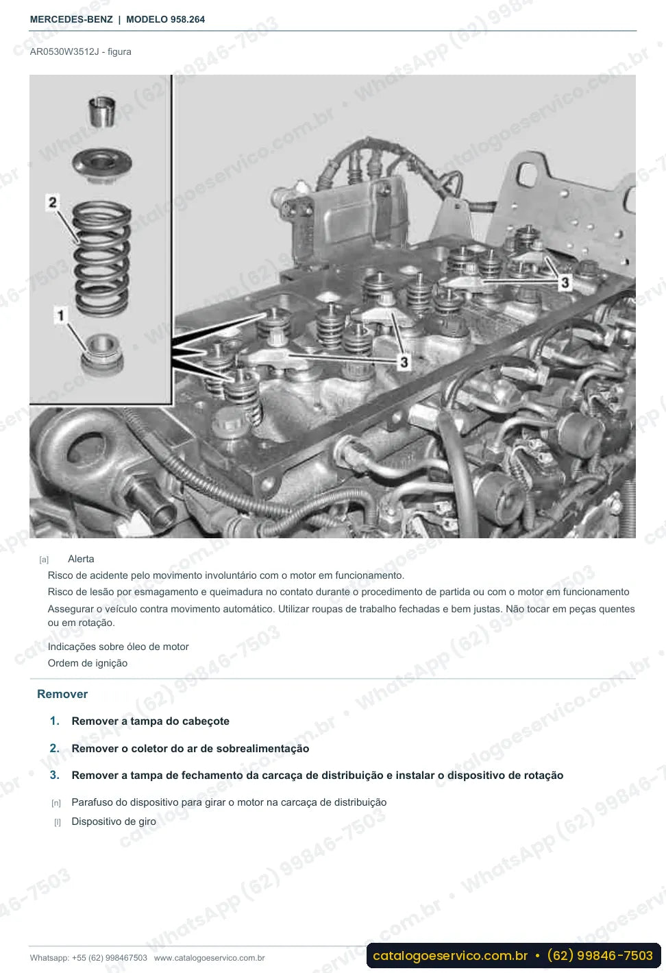 Página de procedimento do manual de oficina Mercedes-Benz Axor 2831