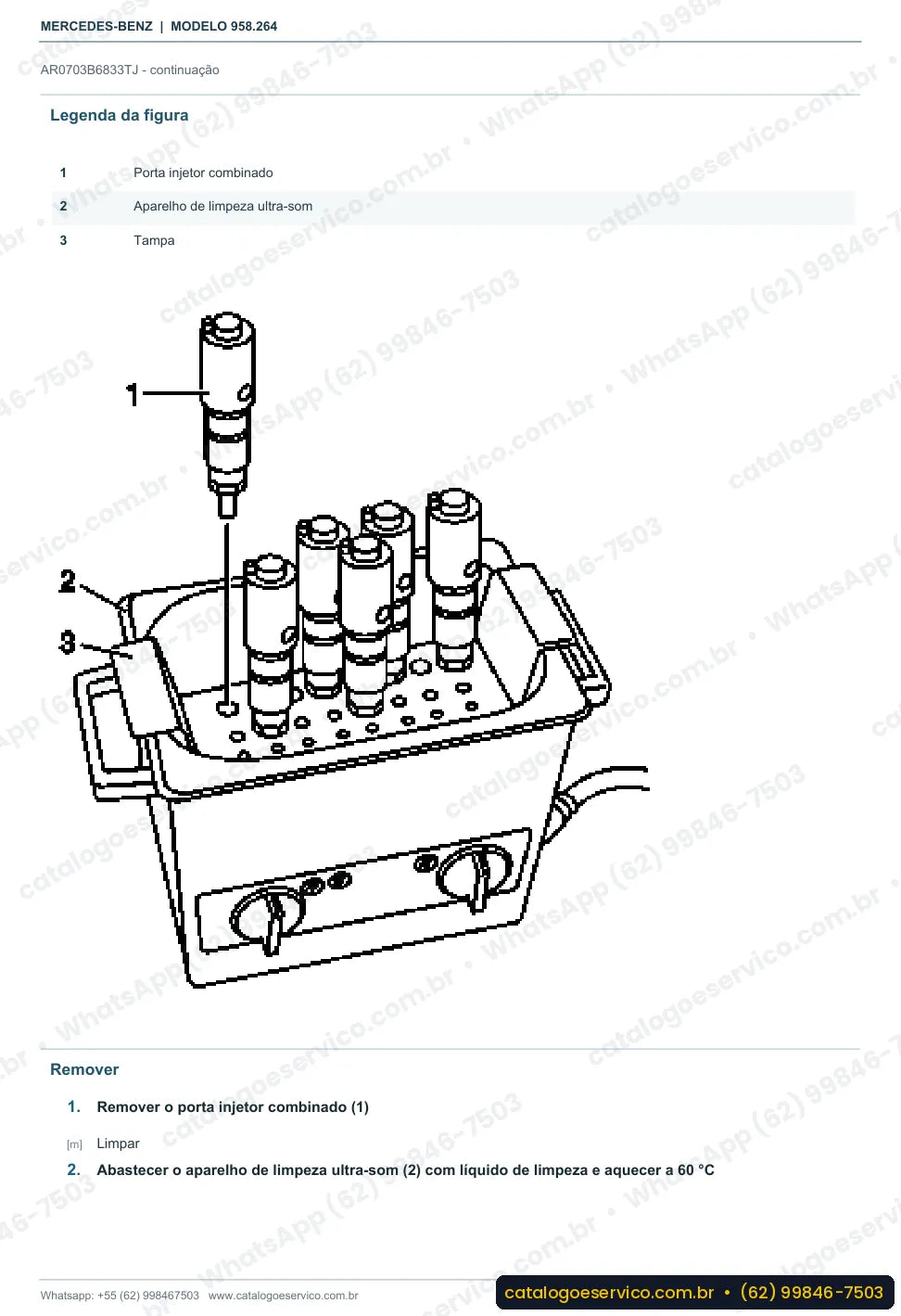 Página de procedimento do manual de oficina Mercedes-Benz Axor 3131