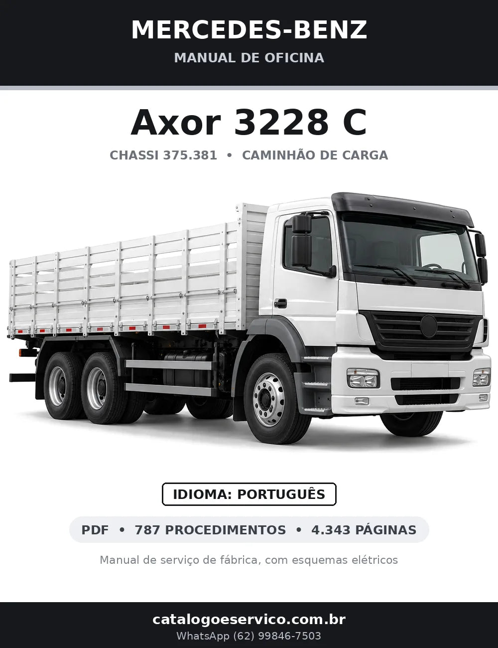Capa do manual de oficina Mercedes-Benz Axor 3228 C