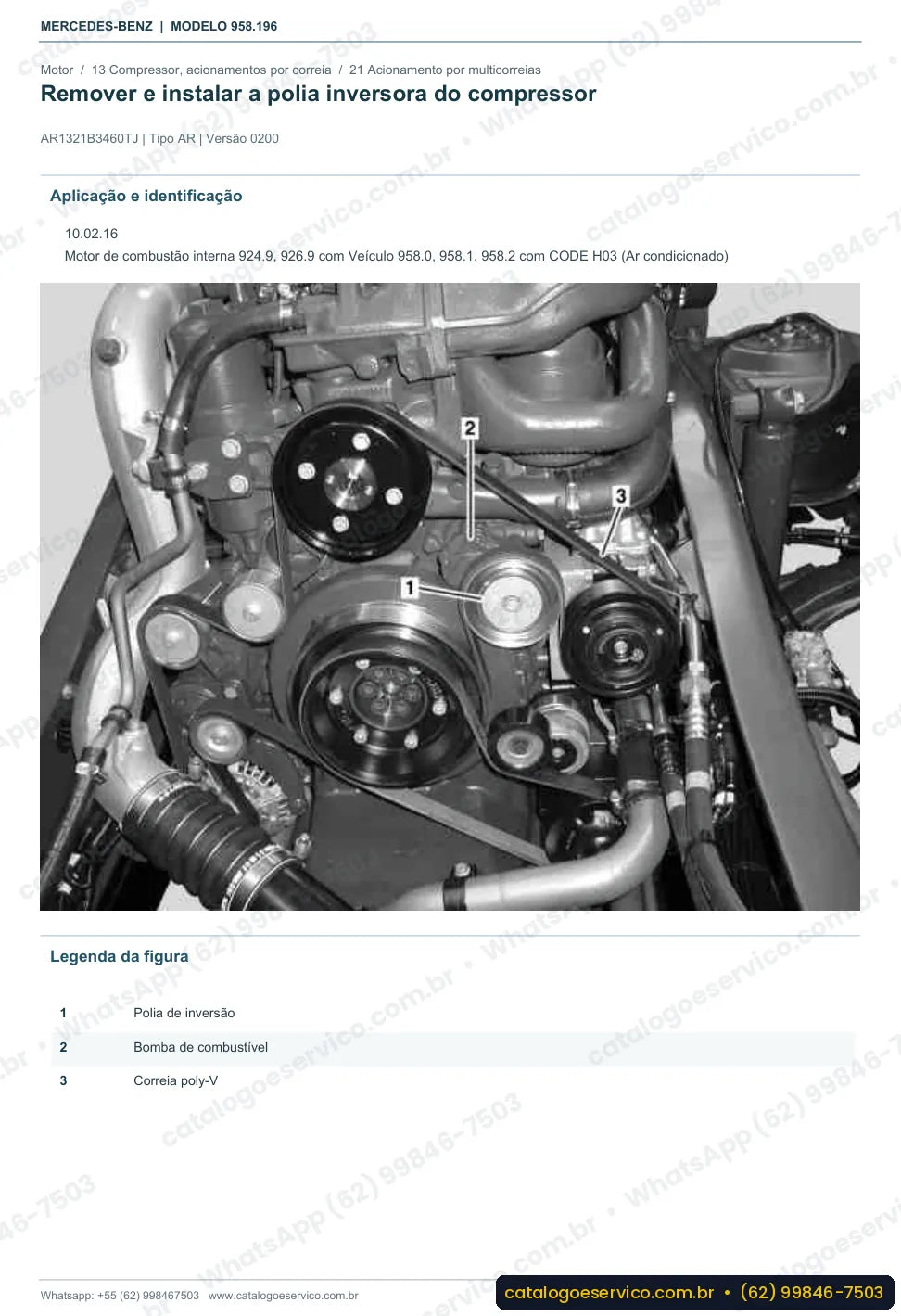 Página de procedimento do manual de oficina Mercedes-Benz Axor 3330
