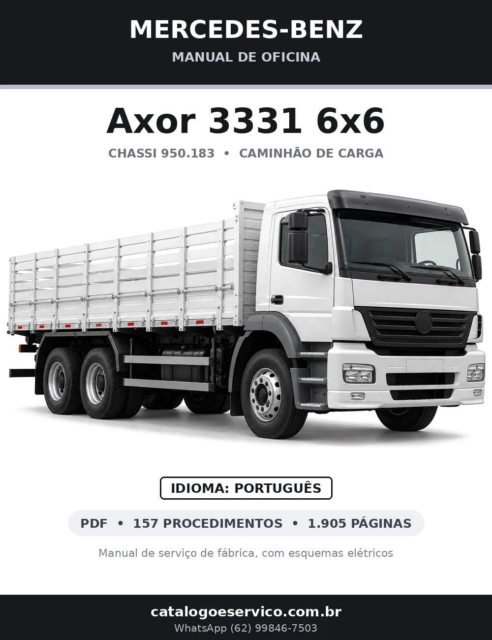 Capa do manual de oficina Mercedes-Benz Axor 3331 6x6