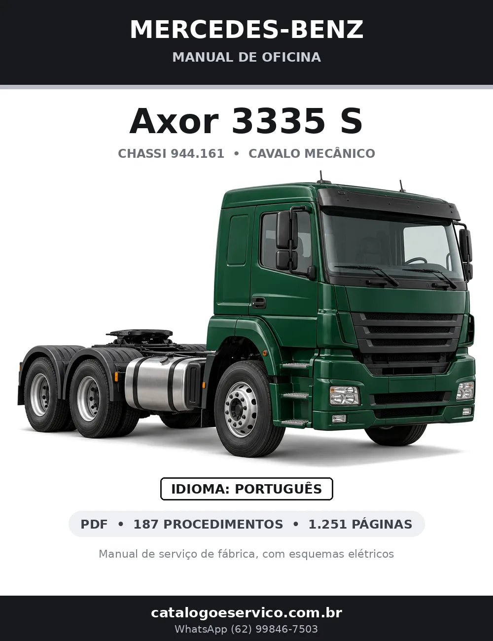 Capa do manual de oficina Mercedes-Benz Axor 3335 S