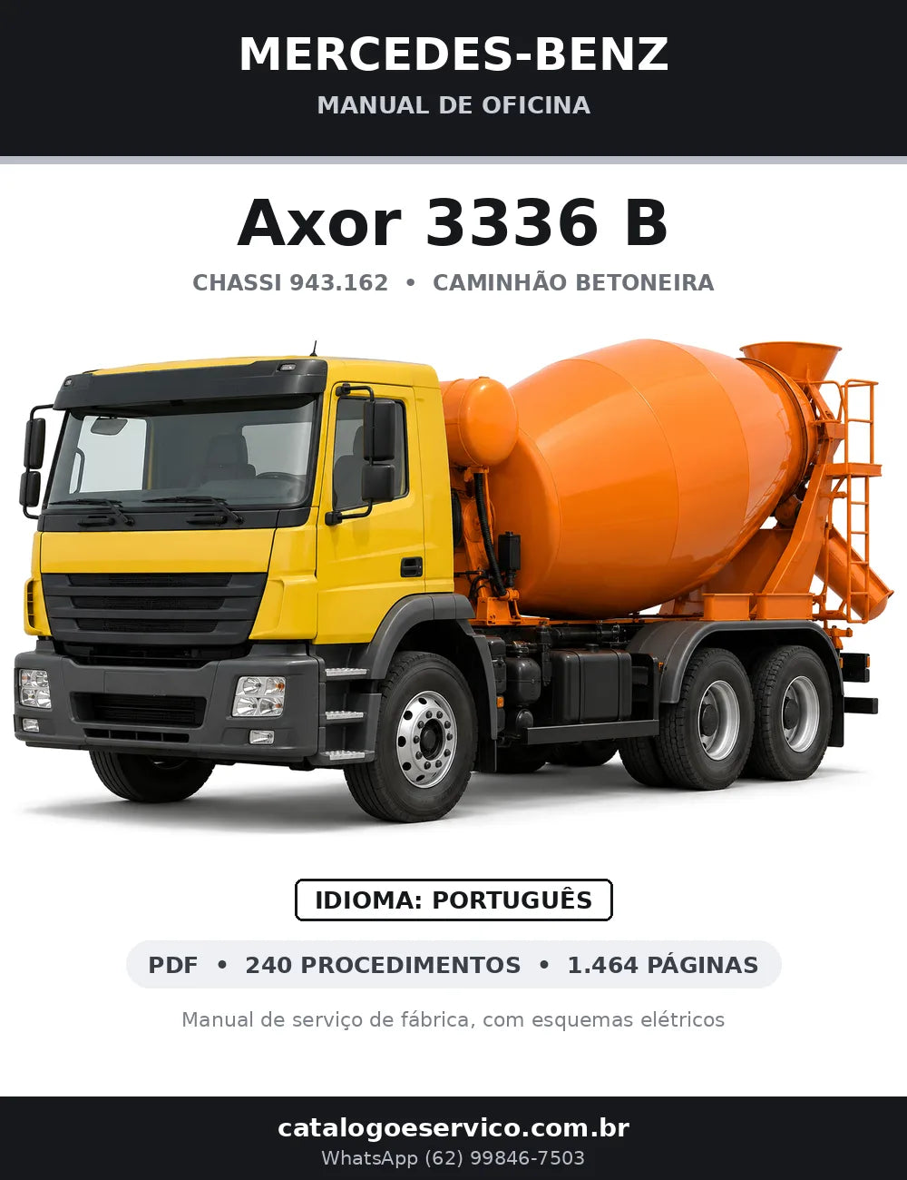 Capa do manual de oficina Mercedes-Benz Axor 3336 B