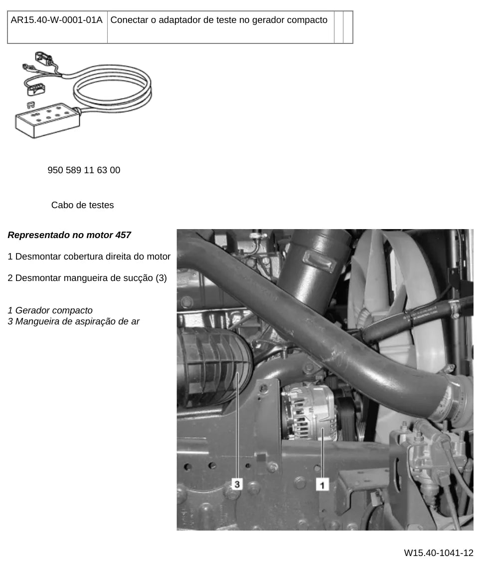 Página do manual de oficina Mercedes-Benz Axor 3340
