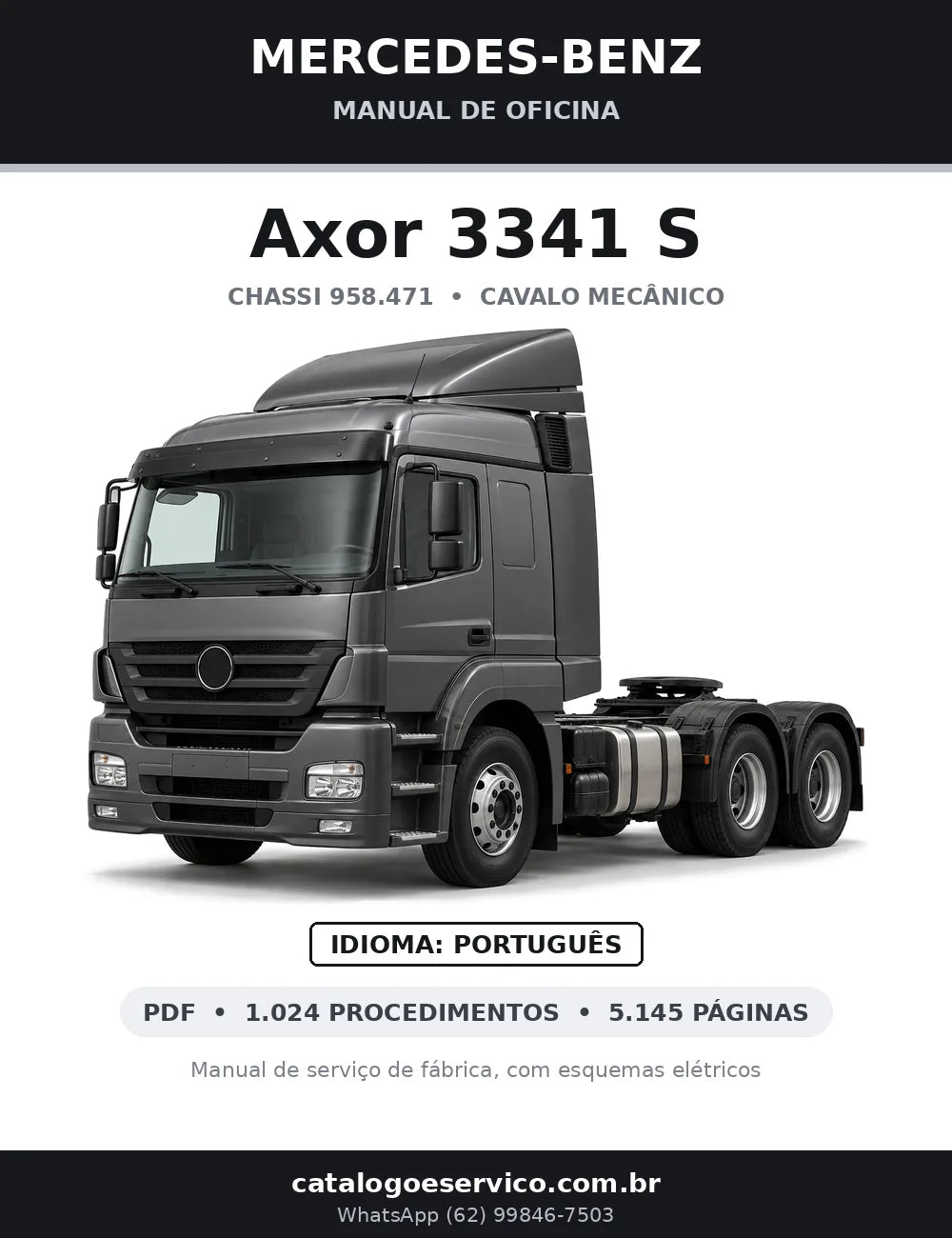 Capa do manual de oficina Mercedes-Benz Axor 3341 S