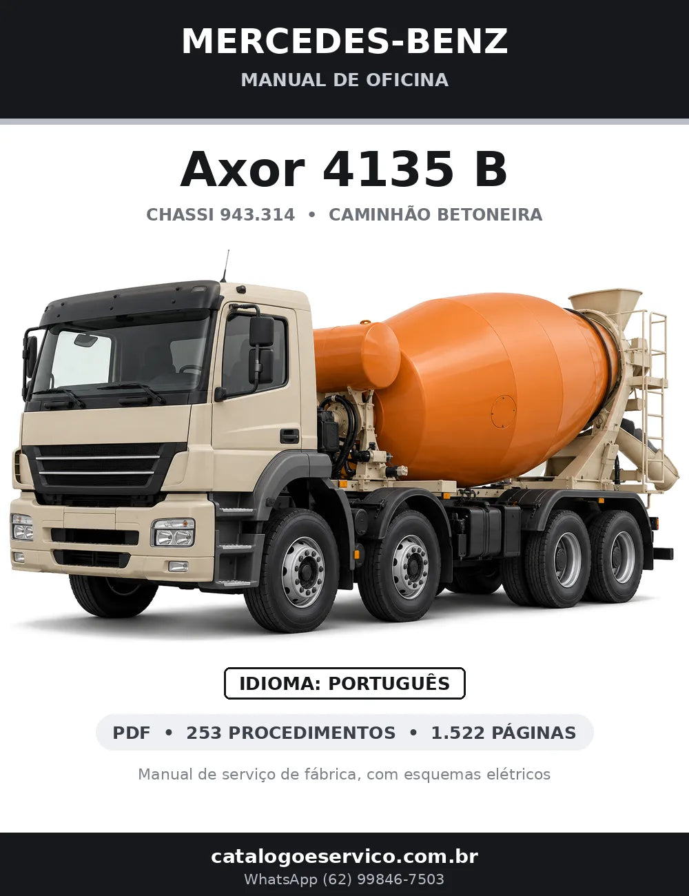 Capa do manual de oficina Mercedes-Benz Axor 4135 B