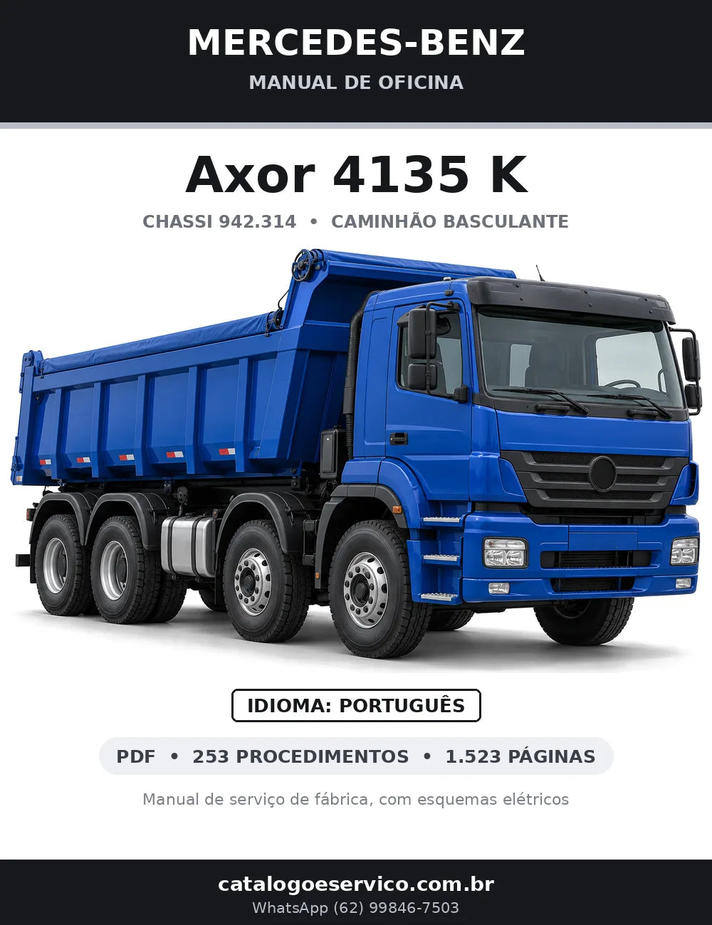Capa do manual de oficina Mercedes-Benz Axor 4135 K
