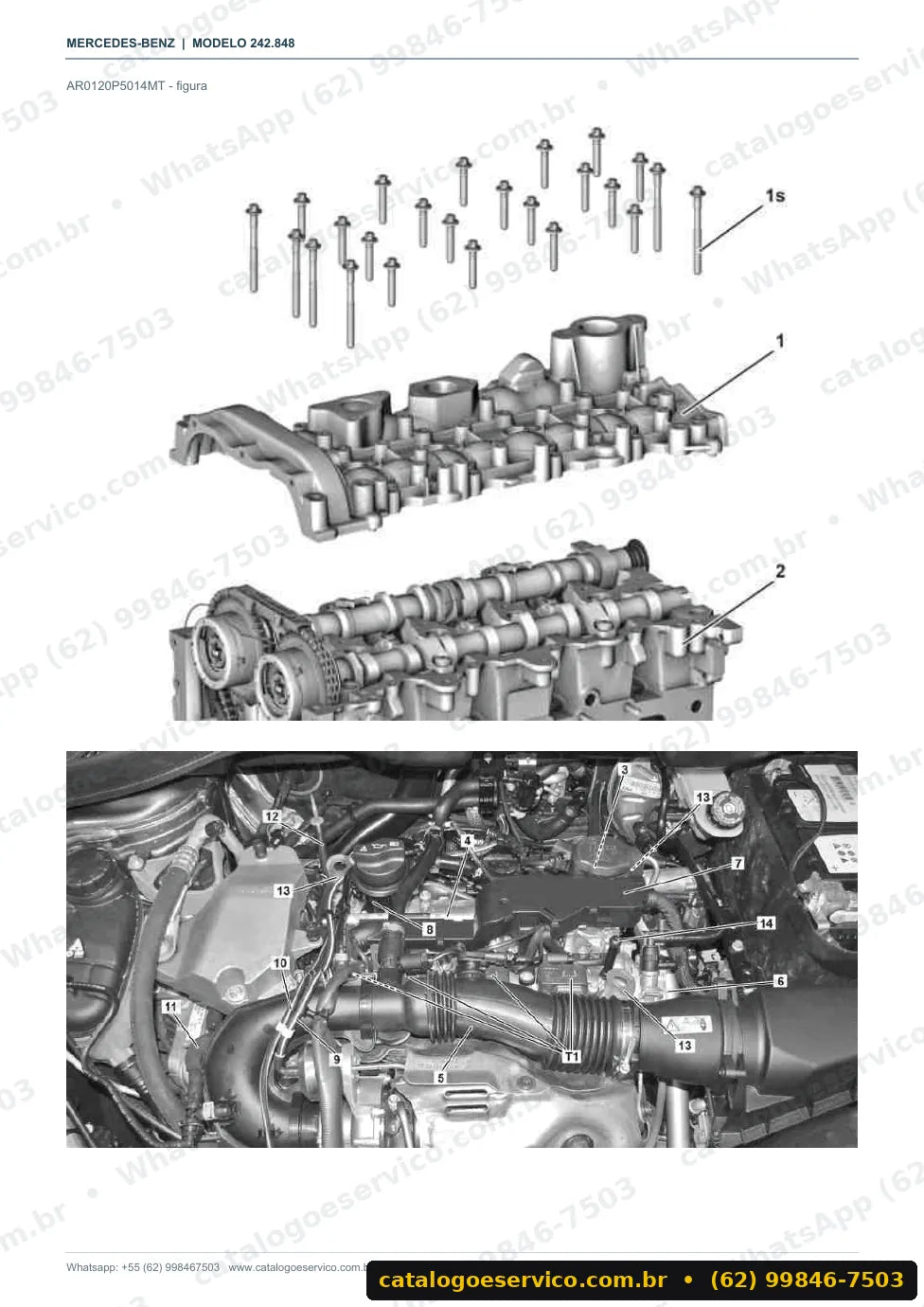 Página de procedimento do manual de oficina Mercedes-Benz B 200 NGD (gás natural) (W242)