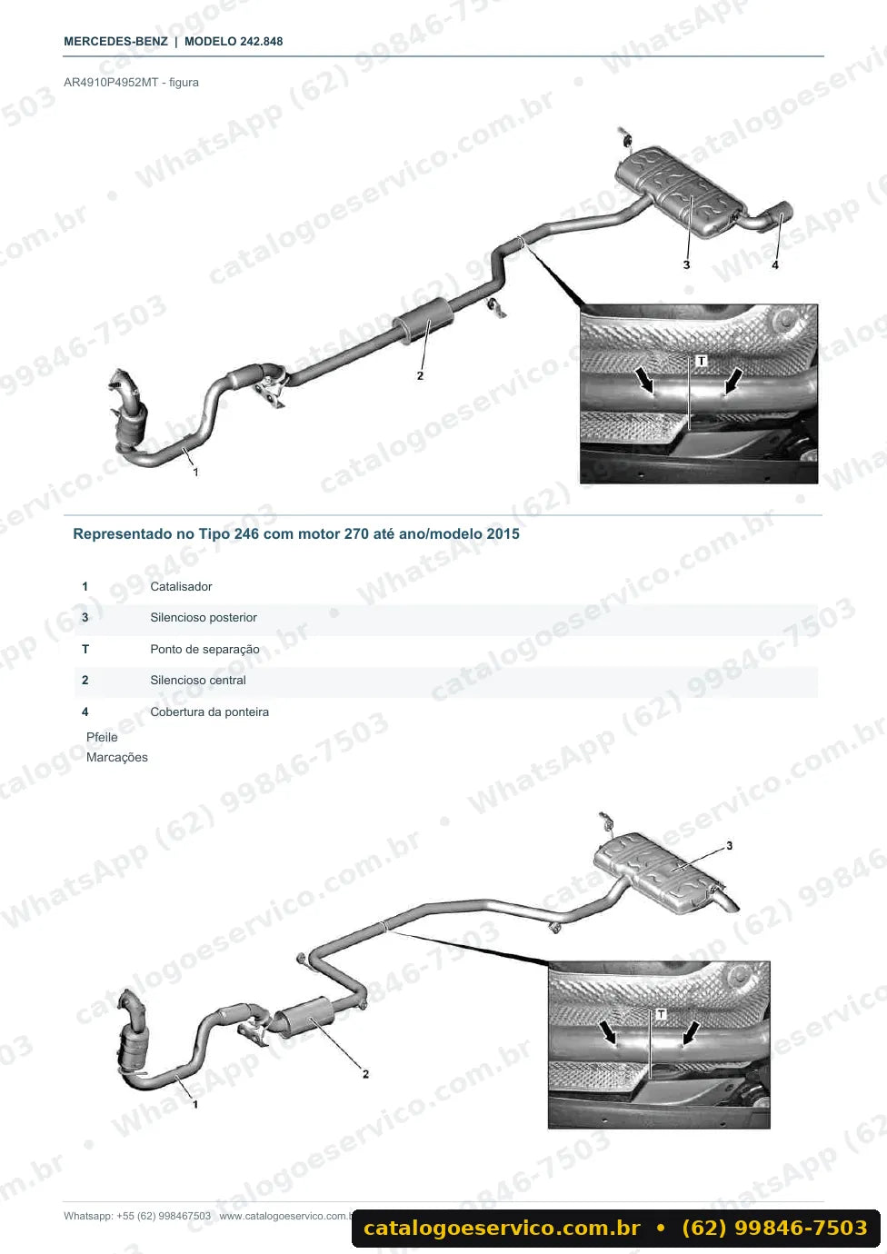 Página de procedimento do manual de oficina Mercedes-Benz B 200 NGD (gás natural) (W242)