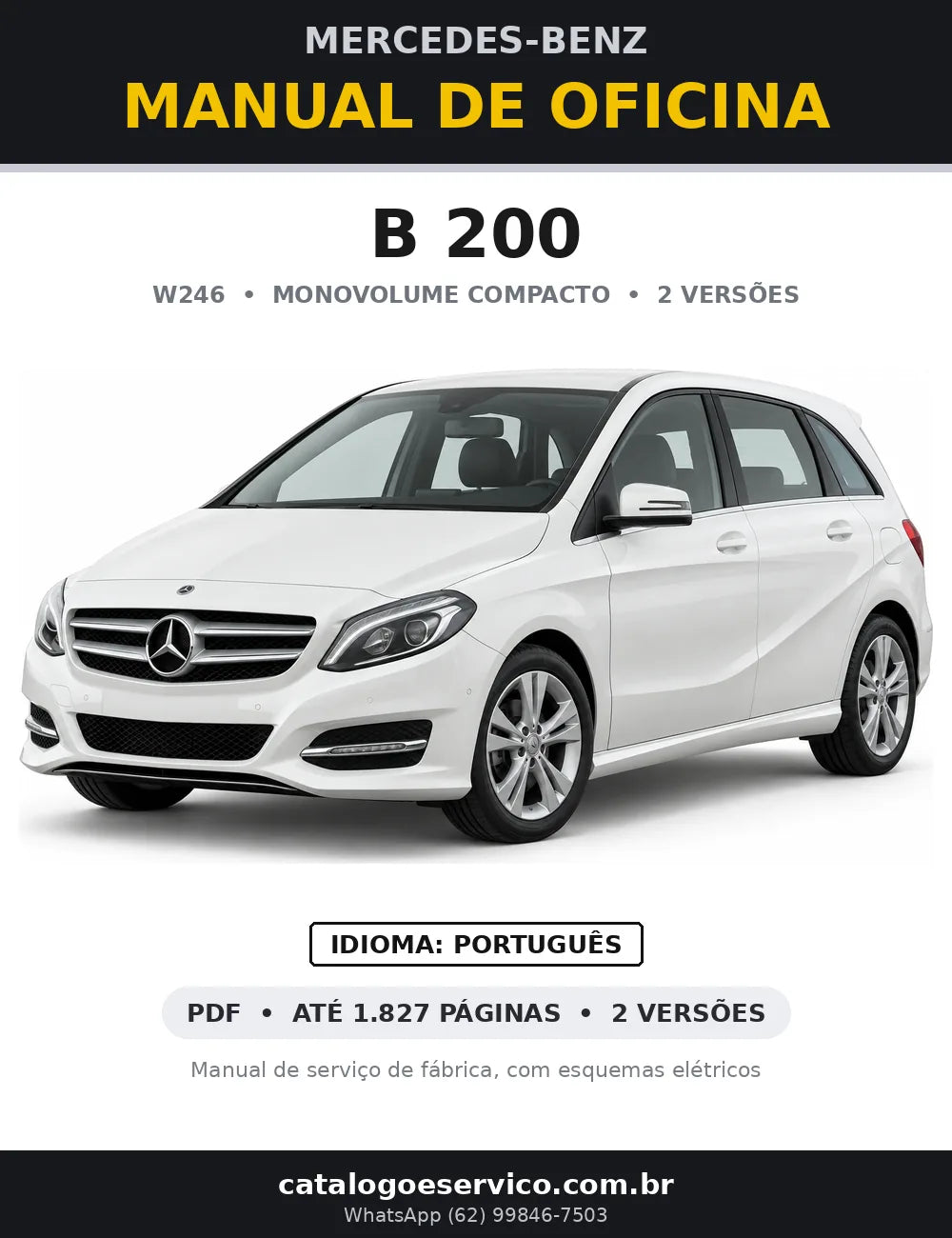 Capa do manual de oficina Mercedes-Benz B 200 (W246)