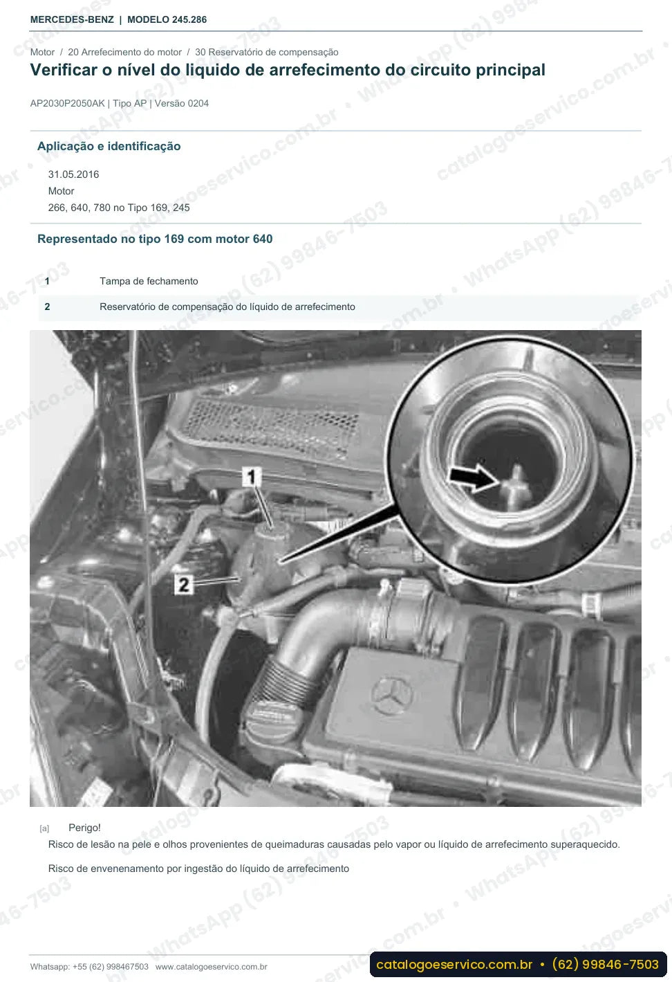 Página de procedimento do manual de oficina Mercedes-Benz B 220 F-CELL (W245)