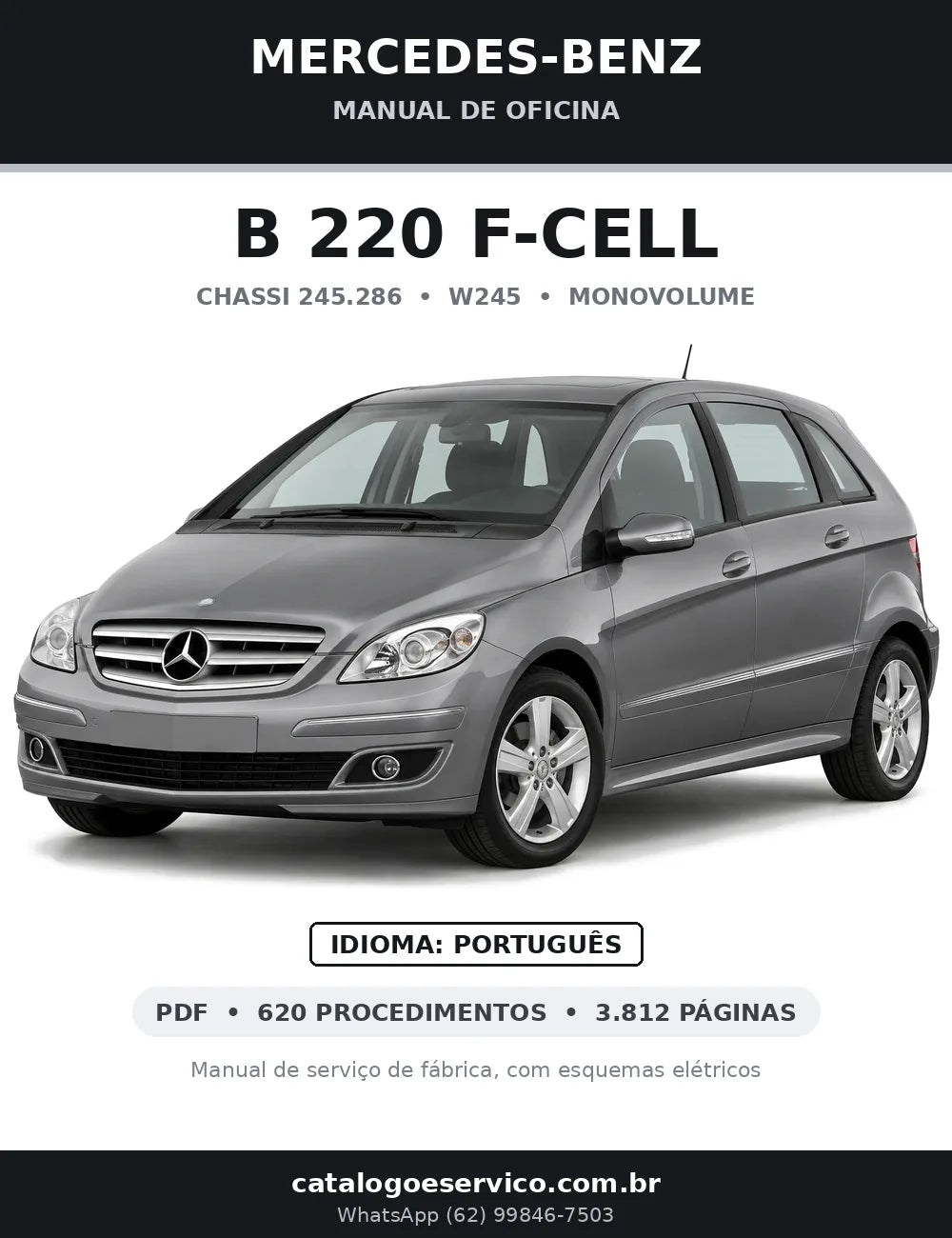Capa do manual de oficina Mercedes-Benz B 220 F-CELL (W245)