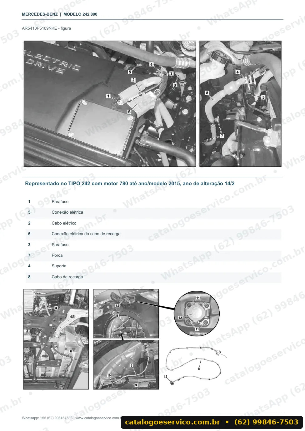 Página de procedimento do manual de oficina Mercedes-Benz B 250 e (W242)
