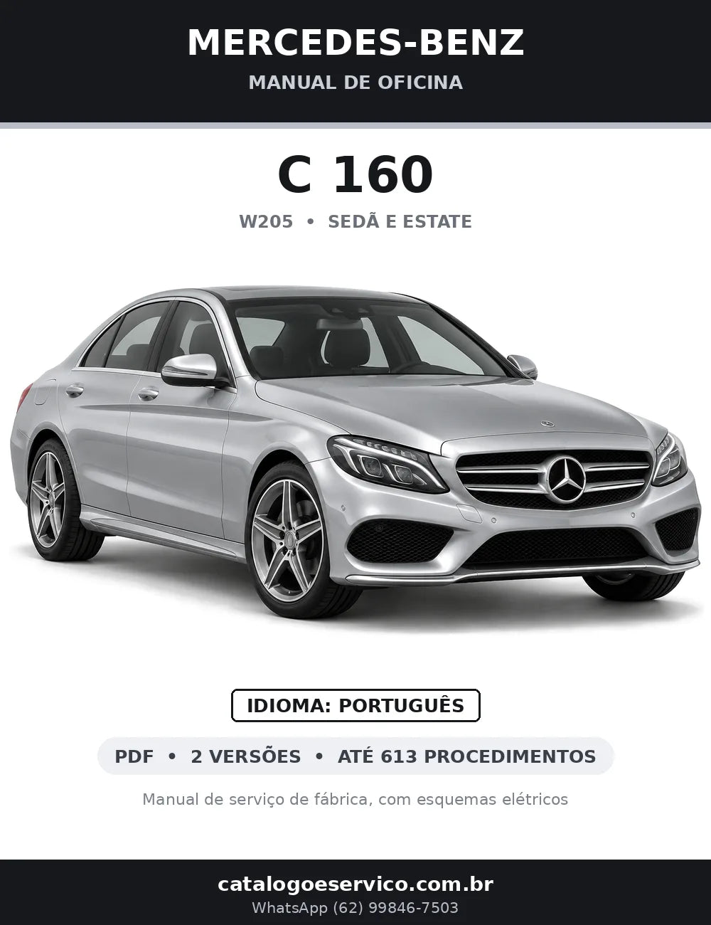 Capa do manual de oficina Mercedes-Benz C 160 (W205)