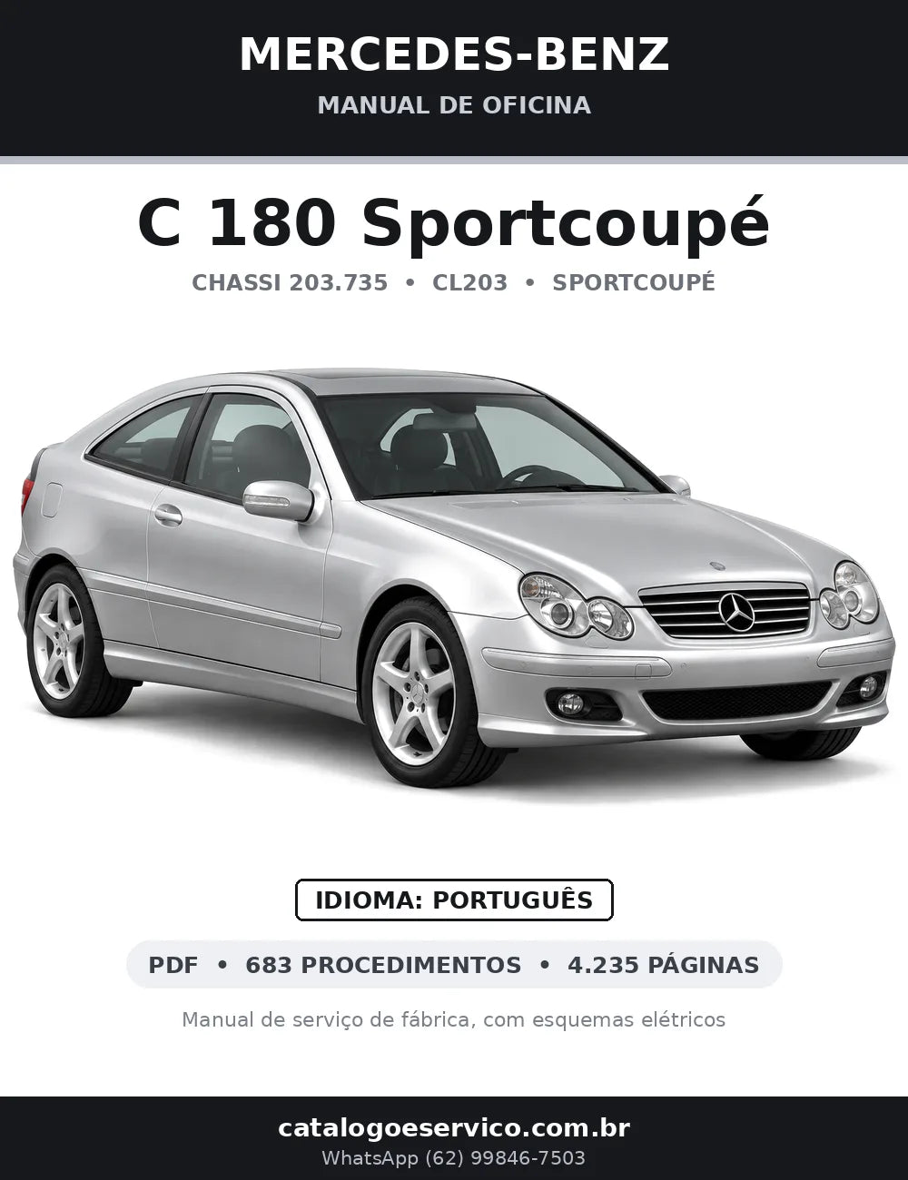 Capa do manual de oficina Mercedes-Benz C 180 Sportcoupé (CL203)