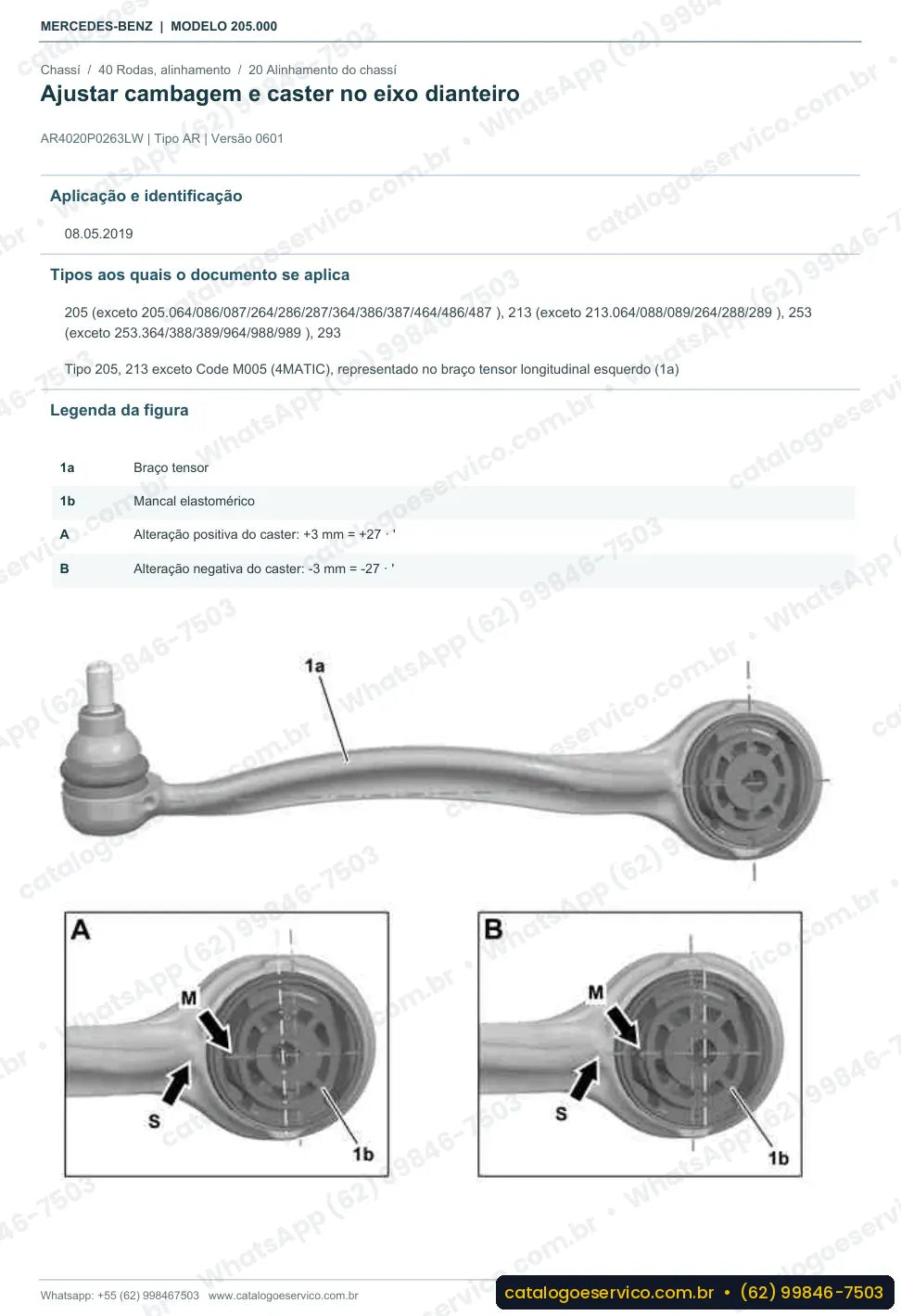 Página de procedimento do manual de oficina Mercedes-Benz C 180 (W205)