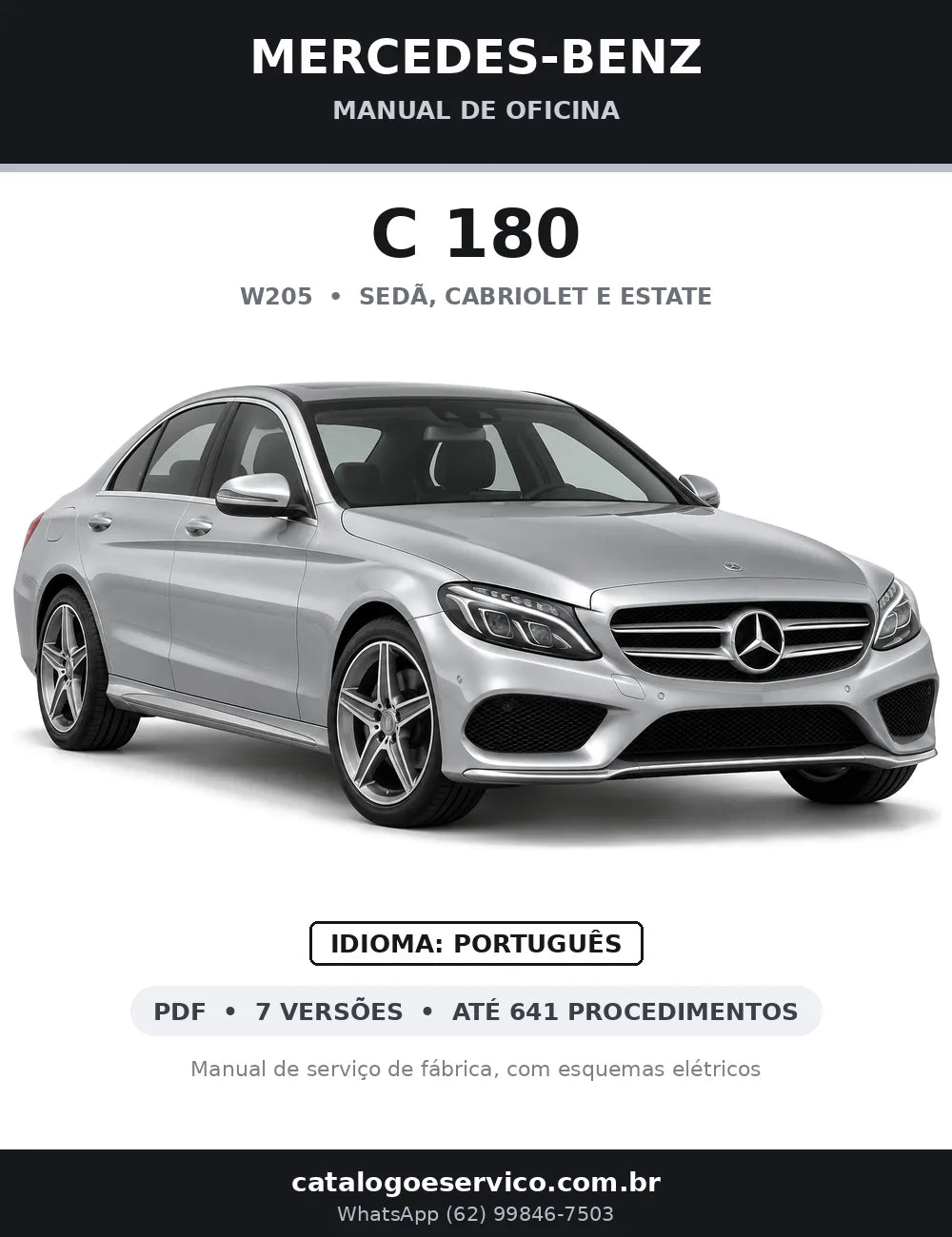 Capa do manual de oficina Mercedes-Benz C 180 (W205)
