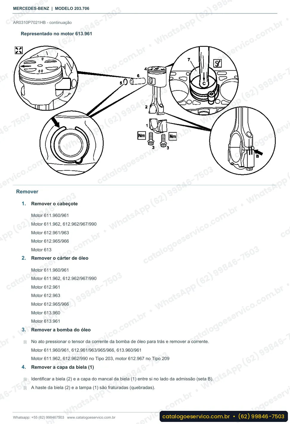 Página de procedimento do manual de oficina Mercedes-Benz C 220 CDI Sportcoupé (CL203)